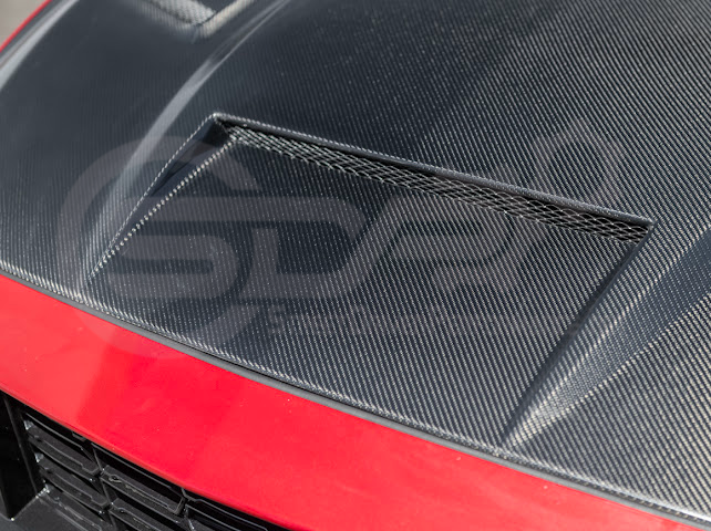 2024-Up Ford Mustang S650 | Terminator Style CARBON FIBER Front Vented Hood